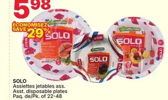 Rossy SOLO Asst. disposable plates offer