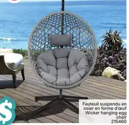 Rossy Wicker hanging egg chair offer