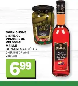 L'Intermarché CORNICHONS 375 ML OU VINAIGRE DE VIN 500 ML MAILLE | GHERKINS OR WINE VINEGAR offer