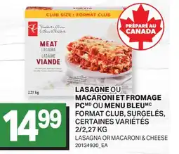 L'Intermarché LASAGNE OU MACARONI ET FROMAGE OU MENU BLEUMC | LASAGNA OR MACARONI & CHEESE offer