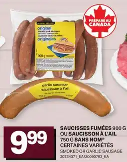 L'Intermarché SAUCISSES FUMÉES 900 G OU SAUCISSON À L'AIL 750 G SANS NOM | SMOKED OR GARLIC SAUSAGE offer