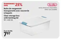 Home Hardware Clear storage box with latching lid offer