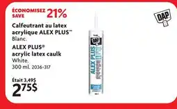 Home Hardware ALEX PLUS acrylic latex caulk White offer