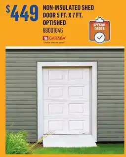 Canac Non-Insulated Shed Door 5ft.x7ft. OptiShed offer