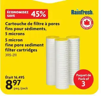Home Hardware 5 micron fine pore sediment filter cartridges offer