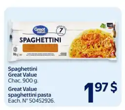 Walmart Great Value spaghettini pasta offer