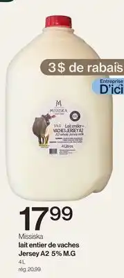 Avril Lait entier de vaches Jersey A2 5 % M.G offer