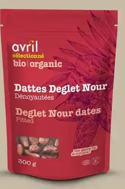 Avril Dattes Deglet Nour dénoyautées bios offer