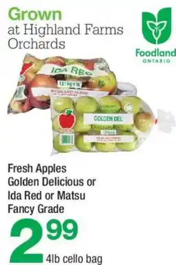 Highland Farms Fresh Apples Golden Delicious or Ida Red or Matsu Fancy Grade offer