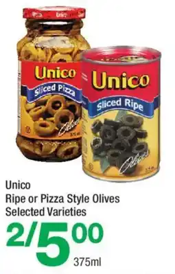 Highland Farms Unico Ripe or Pizza Style Olives offer