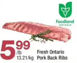 Highland Farms Fresh Ontario pork back ribs offer