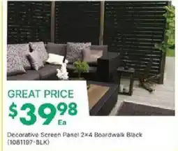 Kent Decorative Screen Panel 2x4 Boardwalk Black offer