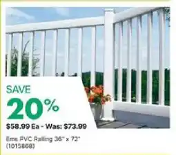 Kent Ems PVC Railing 36" x 72" offer