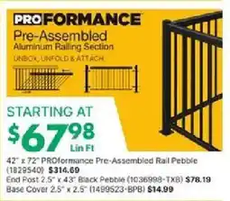 Kent 42" x 72" Proformance Pre-Assembled Rail Pebble offer