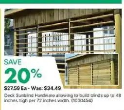 Kent Deck Sunblind Hardware allowing to build blinds up to 48 inches high per 72 inches width offer