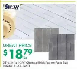 Kent 24" x 24" x 1-3/4" Charcoal Brick Pattern Patio Slab offer