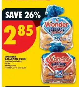 No Frills WONDER BALLPARK BUNS offer