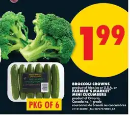 No Frills BROCCOLI CROWNS or FARMER'S MARKET MINI CUCUMBERS offer