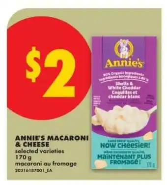 No Frills ANNIE’S MACARONI & CHEESE offer