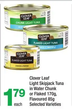 Highland Farms Clover Leaf Light Skipjack Tuna in Water Chunk or Flaked 170g, Flavoured 85g offer