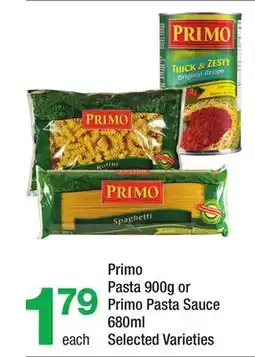 Highland Farms Primo Pasta 900g or Primo Pasta Sauce 680ml offer
