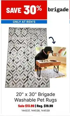 Ren’s Pets Depot Brigade Washable Pet Rugs offer