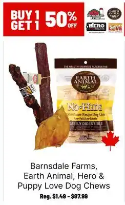 Ren’s Pets Depot Barnsdale Farms, Earth Animal, Hero & Puppy Love Dog Chews offer