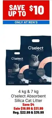 Ren’s Pets Depot O'select Absorbent Silica Cat Litter offer