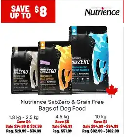 Ren’s Pets Depot Nutrience SubZero & Grain Free Bags of Dog Food offer