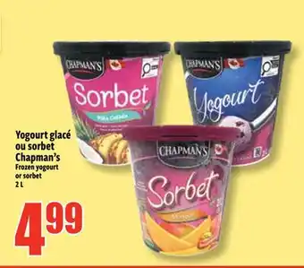 Bonanza Yogourt glacé ou sorbet Chapman's offer
