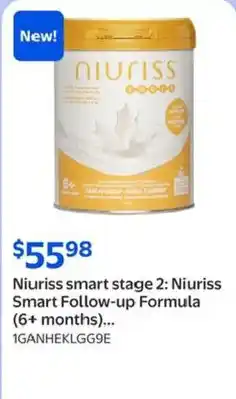 Walmart Niuriss smart stage 2: Niuriss Smart Follow-up Formula (6+ months)... offer