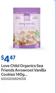 Walmart Love Child Organics Sea Friends Arrowroot Vanilla Cookies offer