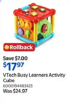 Walmart VTech Busy Learners Activity Cube offer