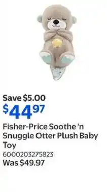 Walmart Fisher-Price Soothe 'n Snuggle Otter Plush Baby Toy offer