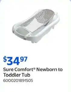 Walmart Sure Comfort Newborn to Toddler Tub offer