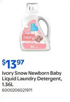 Walmart Ivory Snow Newborn Baby Liquid Laundry Detergent offer