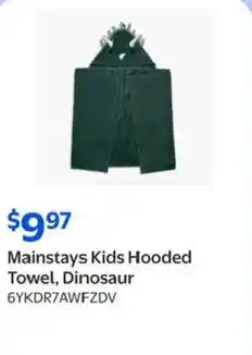 Walmart Mainstays Kids Hooded Towel, Dinosaur offer