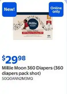 Walmart Millie Moon 360 Diapers (360 diapers pack shot) offer