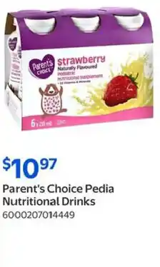 Walmart Parent's Choice Pedia Nutritional Drinks offer