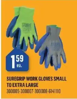 Canac Suregrip work gloves small to extra large offer