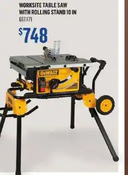 Canac Worksite table saw with rolling stand offer