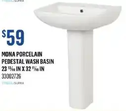 Canac Mona porcelain pedestal wash basin offer