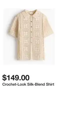H&M Crochet-Look Silk-Blend Shirt offer