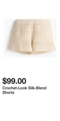 H&M Crochet-Look Silk-Blend Shorts offer