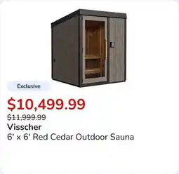 Club Piscine 6' x 6' Red Cedar Outdoor Sauna offer