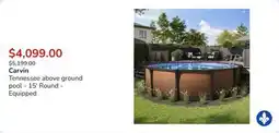 Club Piscine Tennessee above ground pool - 15' Round - Equipped offer