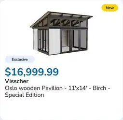Club Piscine Oslo wooden Pavilion - 11'x14' - Birch - Special Edition offer