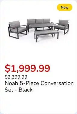 Club Piscine Noah 5-Piece Conversation Set - Black offer