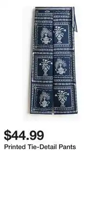 H&M Printed Tie-Detail Pants offer