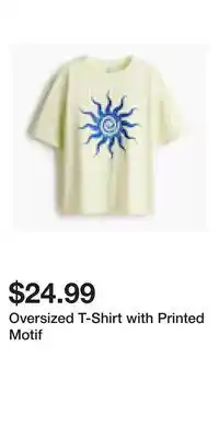 H&M Oversized T-Shirt with Printed Motif offer